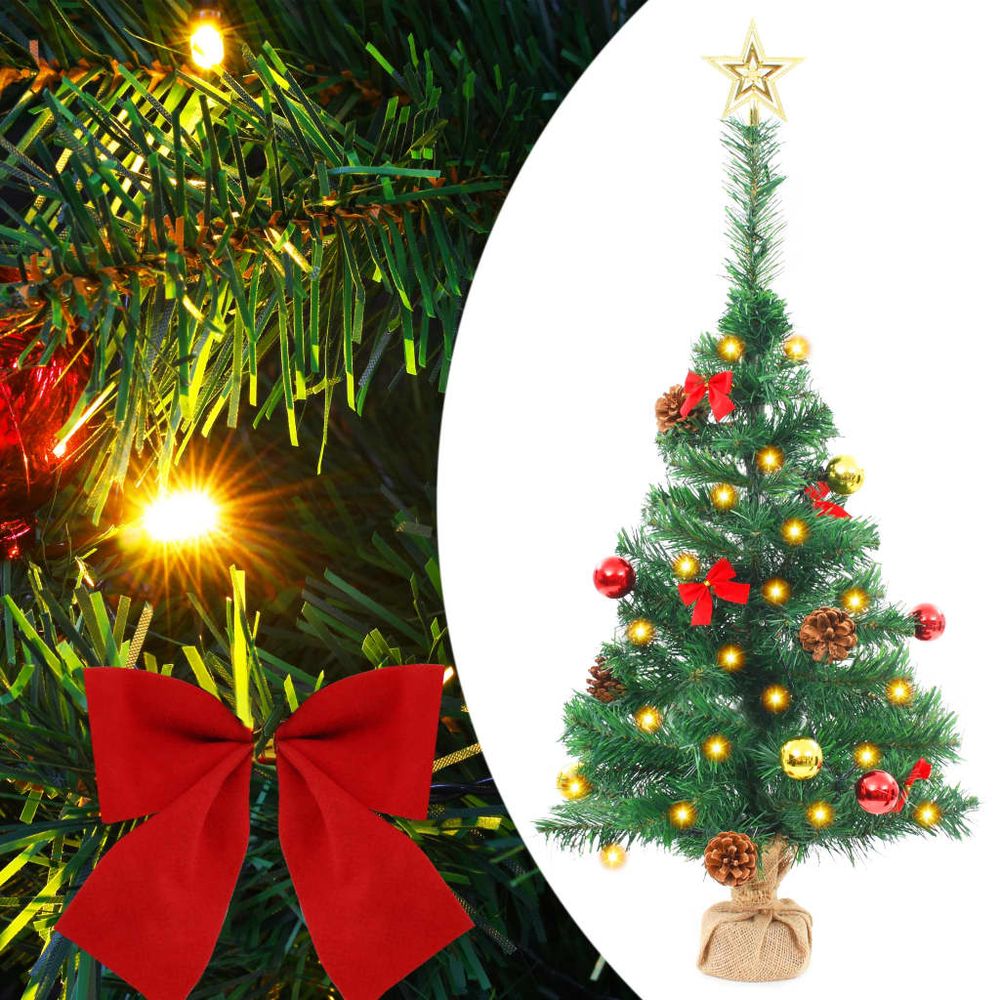 Artificial Christmas Tree with Baubles and LEDs Green 64 cm - anydaydirect