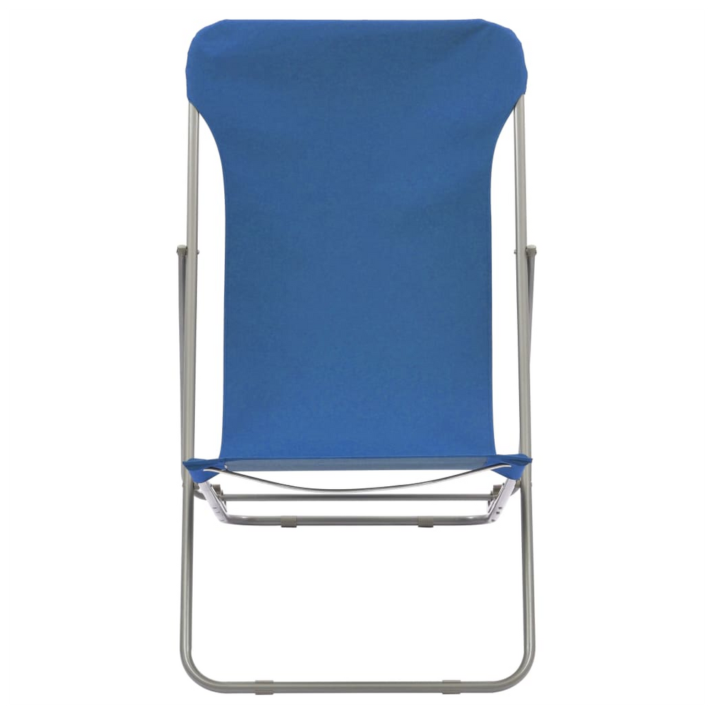 Folding Beach Chairs 2 pcs Steel and Oxford Fabric Blue - anydaydirect