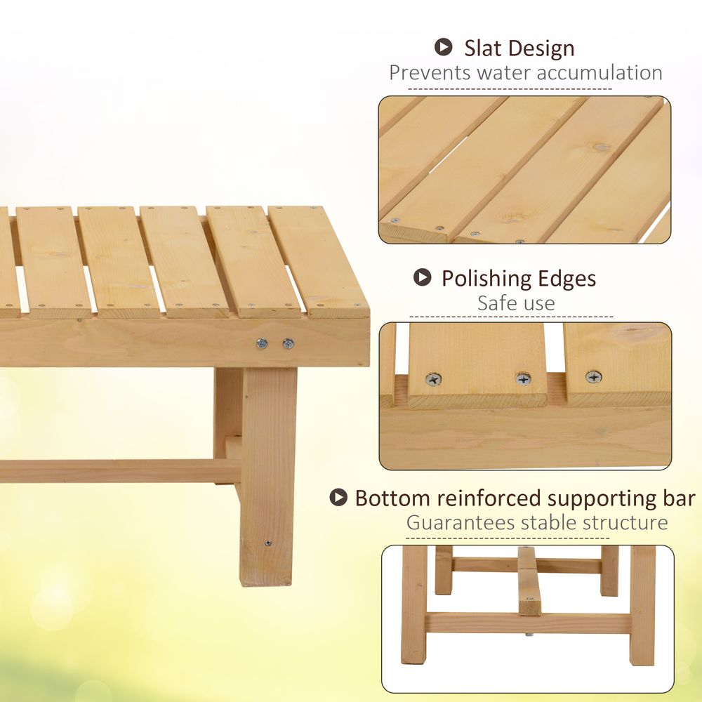 Outsunny 2-Seater Outdoor Garden Fir Wood Patio Bench - anydaydirect