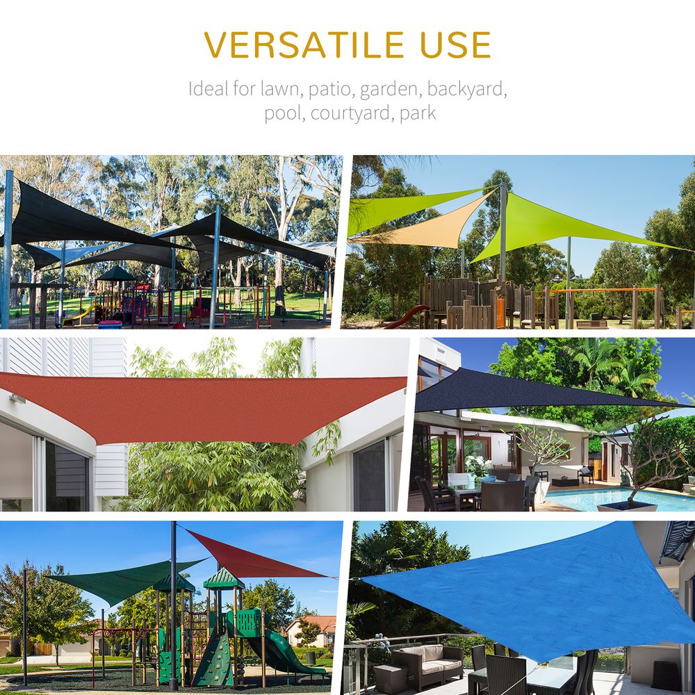 Triangle Sun Shade Sail  5x5x5m HDPE UV Block Charcoal - anydaydirect