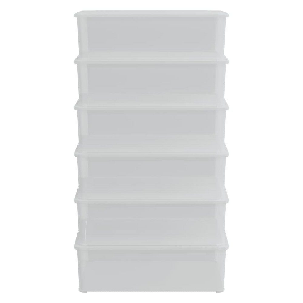 vidaXL Plastic Storage Boxes 6 pcs 25 L Stackable - anydaydirect