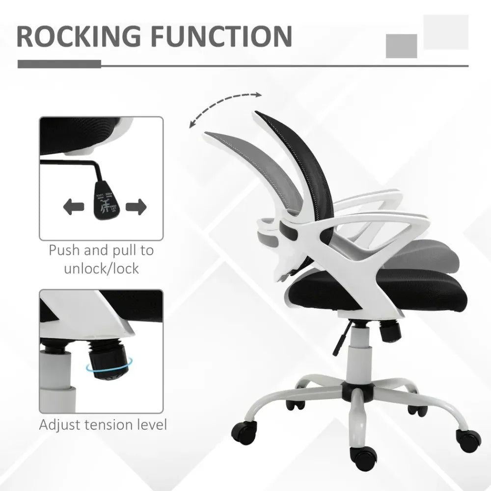 Mesh Home Office Chair Swivel Desk Task PC Chair w/ Lumbar Support, Arm, Black - anydaydirect