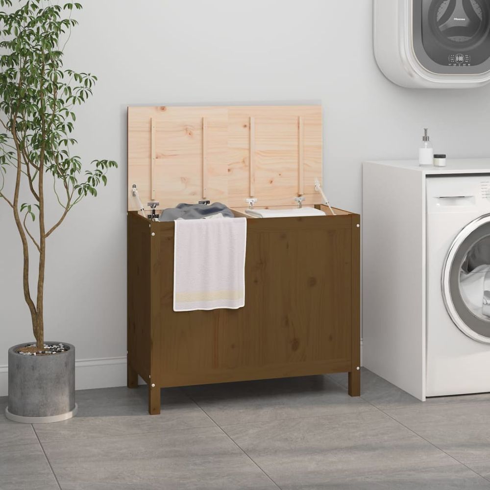 Laundry Box 88.5x44x76 cm Solid Wood Pine - anydaydirect