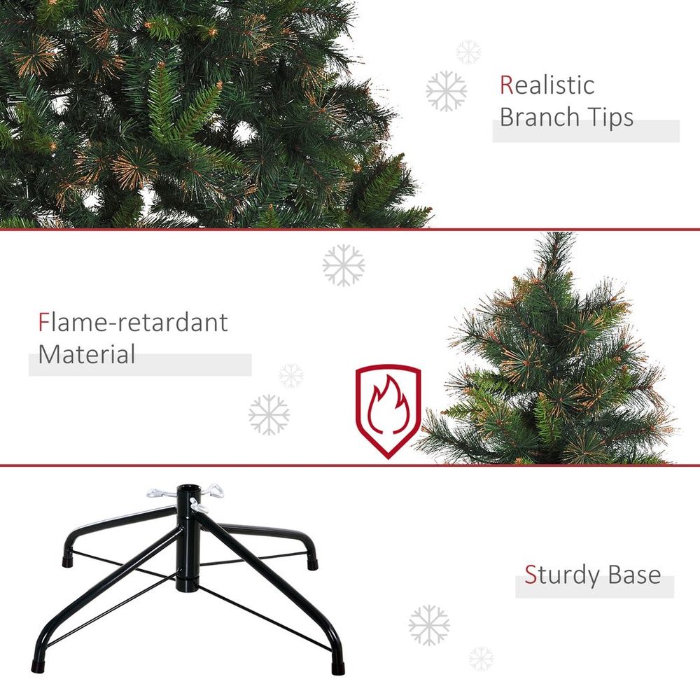 HOMCOM 6FT Pre-Lit Christmas Tree Artificial Spruce Tree Holiday D�cor Stand - anydaydirect