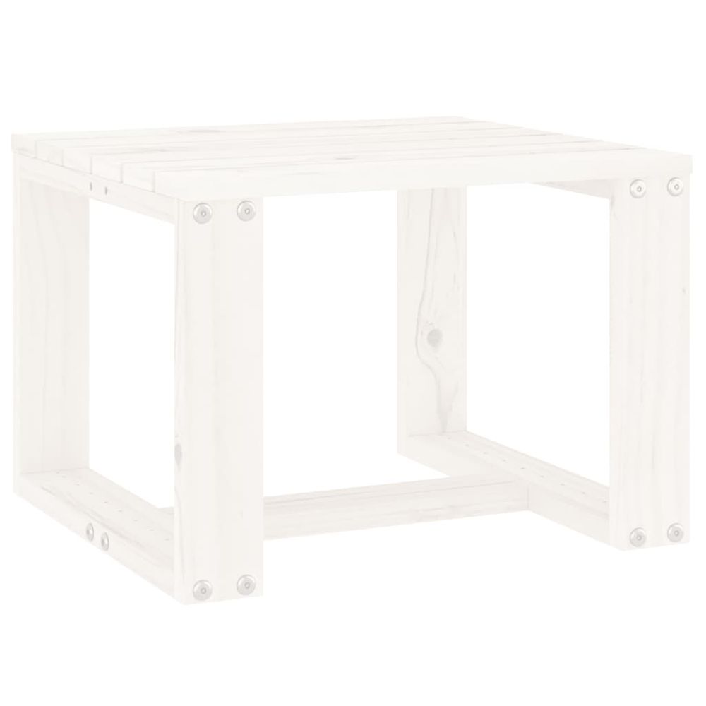 vidaXL Garden Side Table White 40x38x28.5 cm Solid Wood Pine - anydaydirect