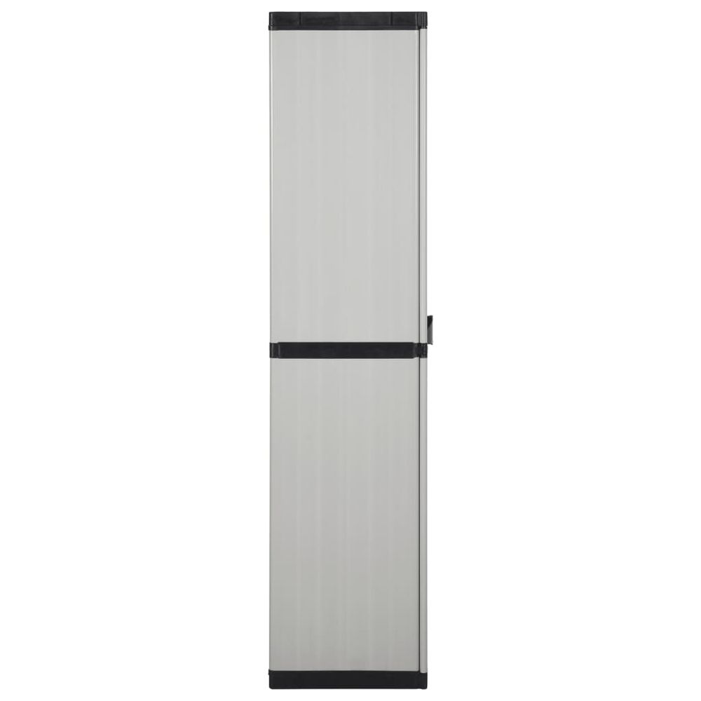 Garden Storage Cabinet with 3 Shelves Grey&Black 68x40x168 cm - anydaydirect