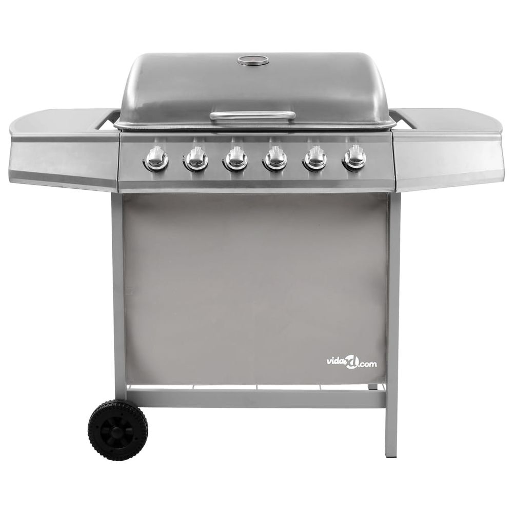 Gas BBQ Grill with 6 Burners Silver (FR/BE/IT/UK/NL only) - anydaydirect
