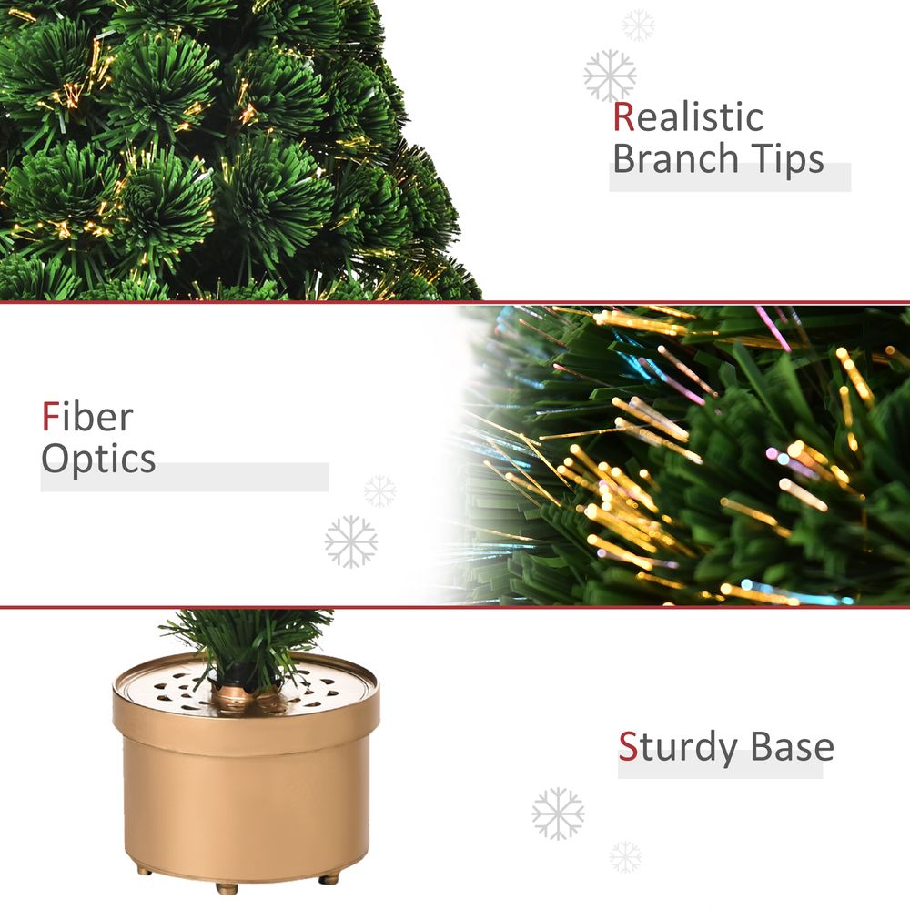 3FT Prelit Artificial Christmas Tree Fiber LED Table Deco Multi-Color Green - anydaydirect