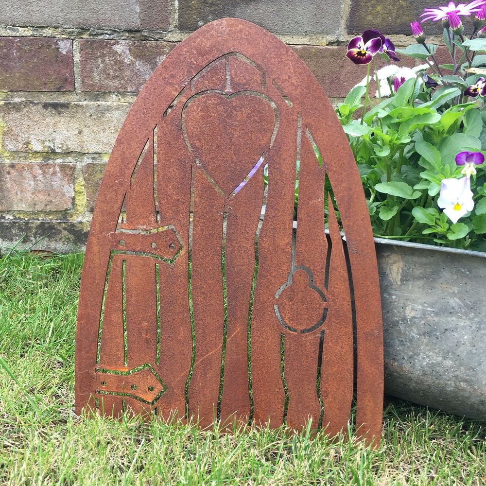 A Rusty ELF DOOR Sign Metal On The Shelf fairy Christmas Decoration - anydaydirect