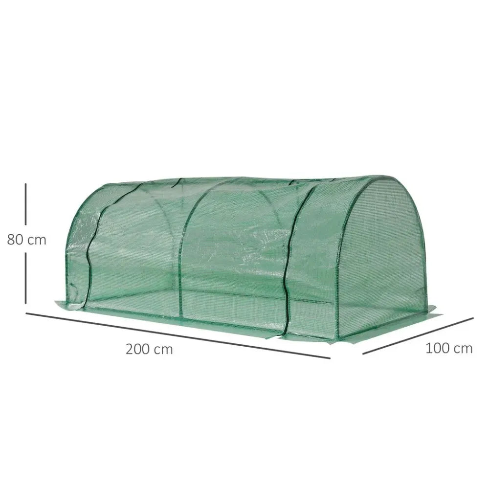 Tunnel Greenhouse Green Grow House Steel Frame Garden Outdoor 200 x 100 x 80cm - anydaydirect