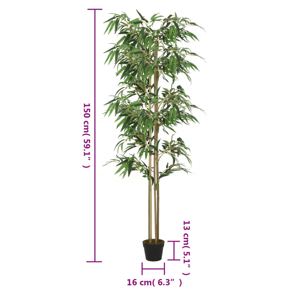 vidaXL Artificial Bamboo Tree 988 Leaves 150 cm Green - anydaydirect