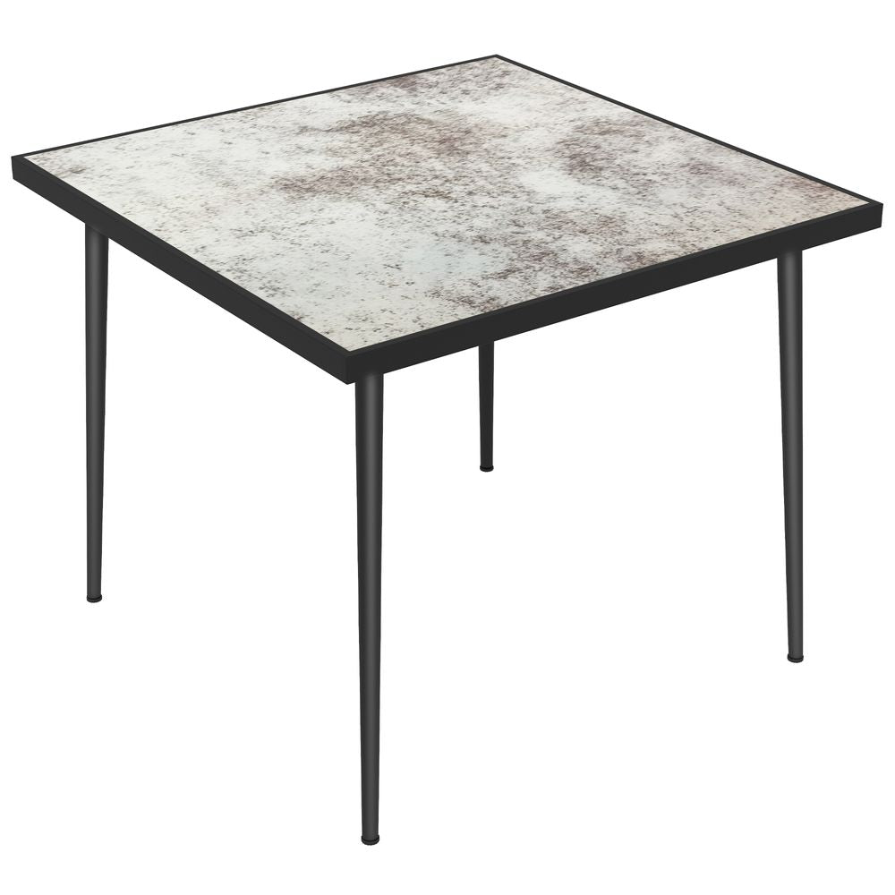 Outsunny Outdoor Dining Table for 4 with Marble Effect Tempered Glass Top Grey - anydaydirect