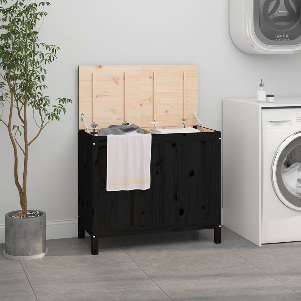 Laundry Box 88.5x44x76 cm Solid Wood Pine - anydaydirect