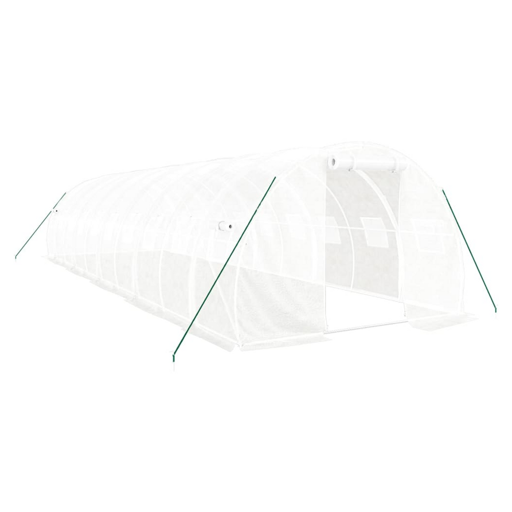 vidaXL Greenhouse with Steel Frame White 30 m² 10x3x2 m - anydaydirect