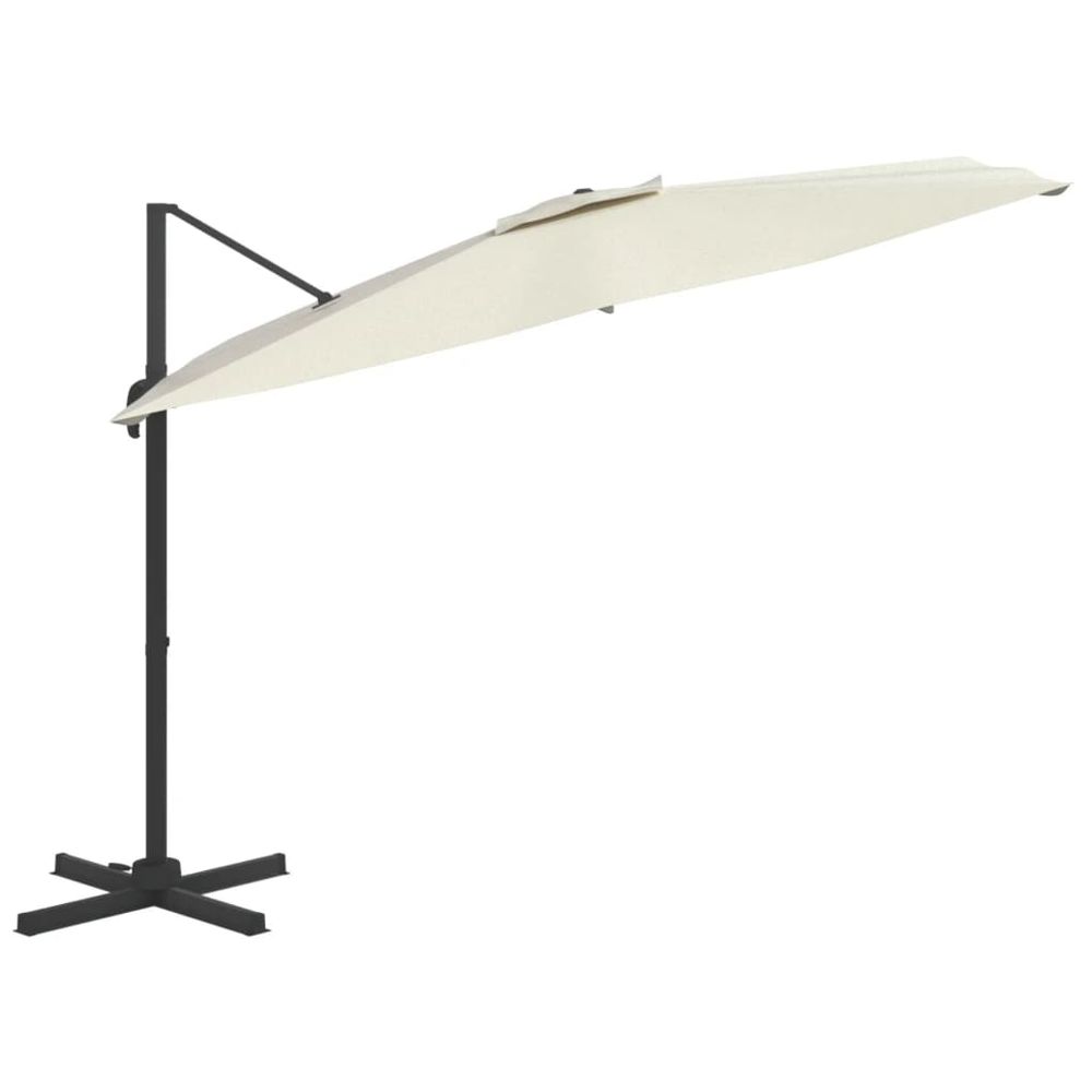 Cantilever Umbrella with Aluminium Pole Sand White 400x300 cm - anydaydirect