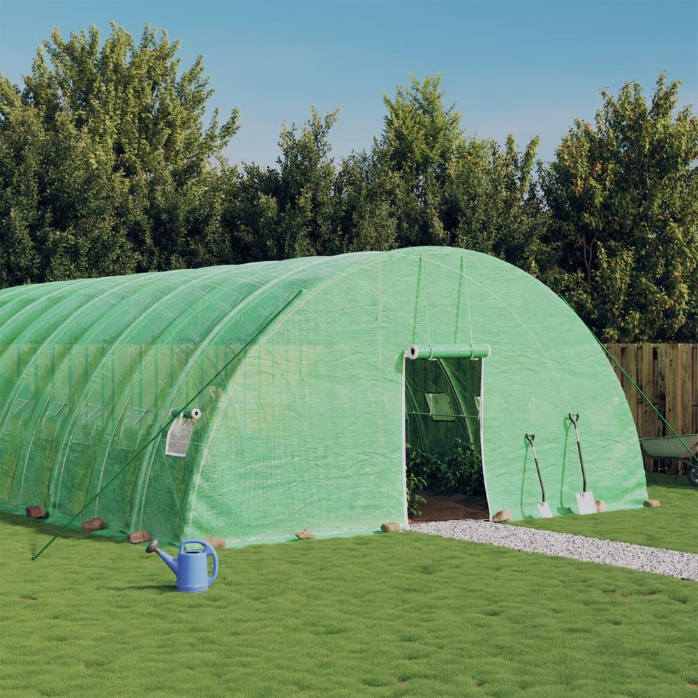 vidaXL Greenhouse with Steel Frame Green 132 m² 22x6x2.85 m - anydaydirect