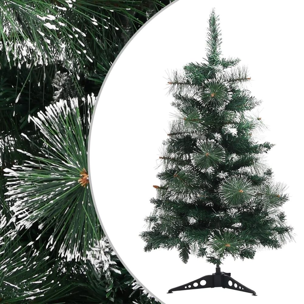 Artificial Christmas Tree with Stand Green and White 60 cm to 90cm PVC - anydaydirect