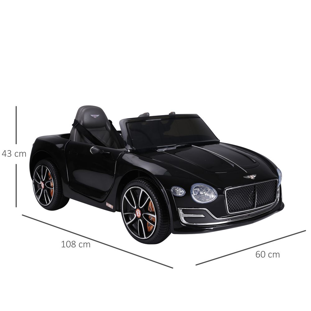 Electric Ride-on Car w/ LED Lights Music Parental Remote Control Black - anydaydirect