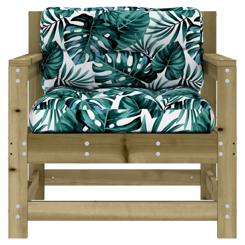 vidaXL Garden Chairs with Cushions 2 pcs Impregnated Wood Pine - anydaydirect