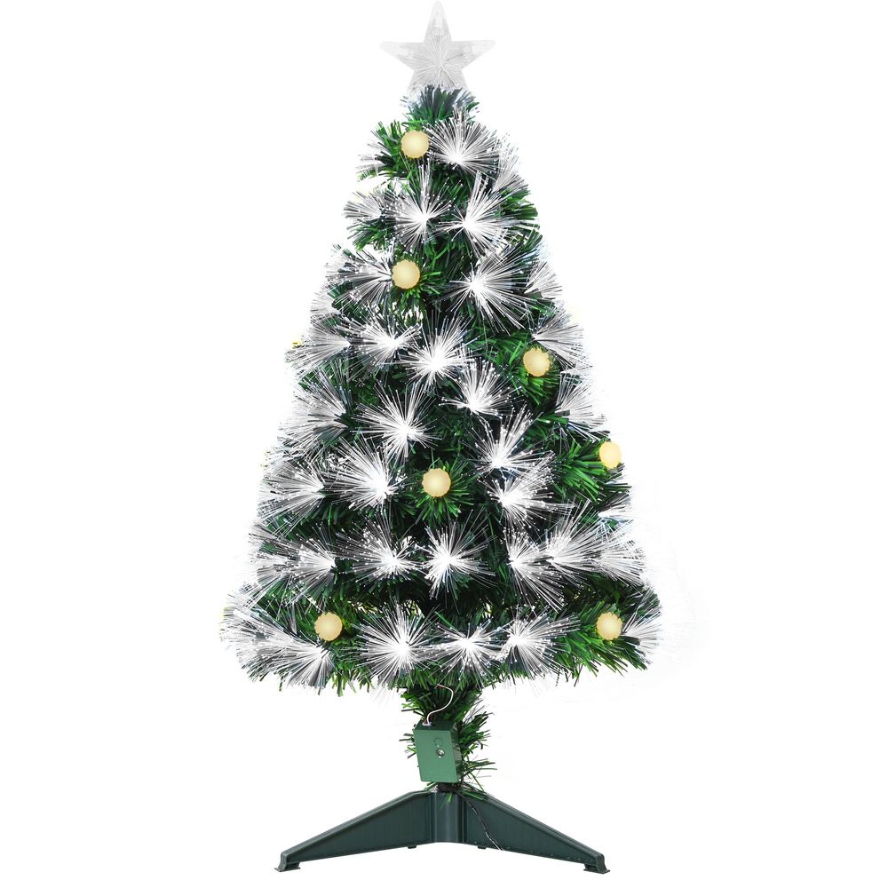 3ft White Light Christmas Tree 90 LEDs Star Topper Tri-Base Pre-Lit Home - anydaydirect