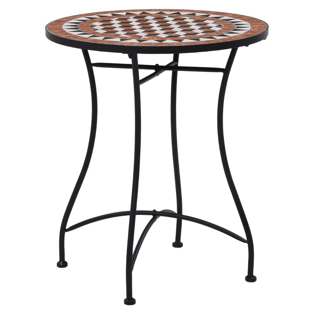 Mosaic Bistro Table Brown 60cm Ceramic - anydaydirect