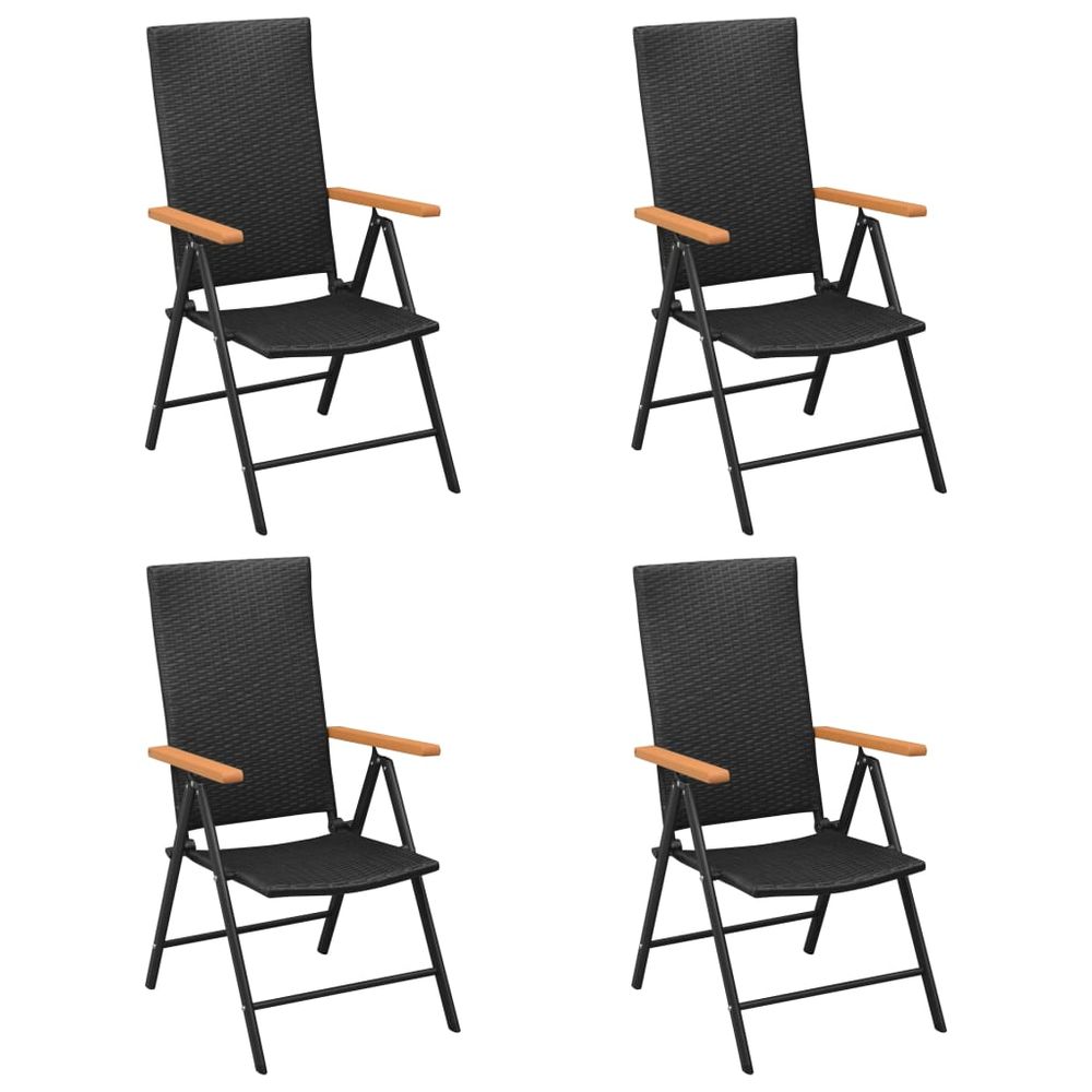 5 Piece Garden Dining Set Black and Brown - anydaydirect