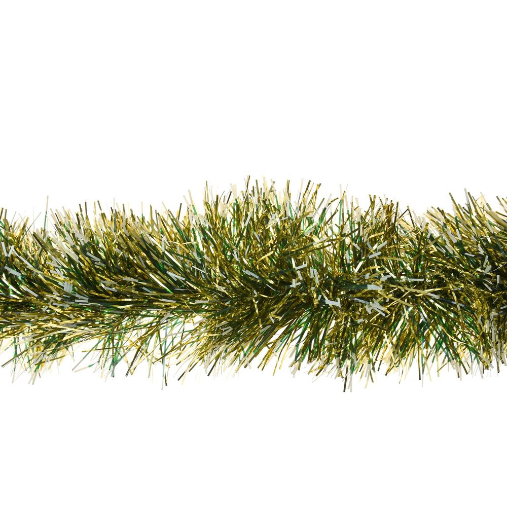 5 x 2M 6 Ply Coloured Snow Tipped 11cm Tinsel Garland GOLD - anydaydirect