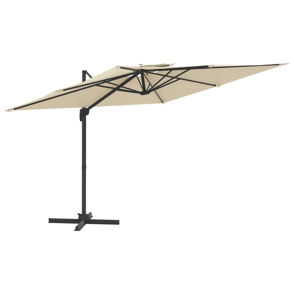 Double Top Cantilever Umbrella Sand White 400x300 cm - anydaydirect