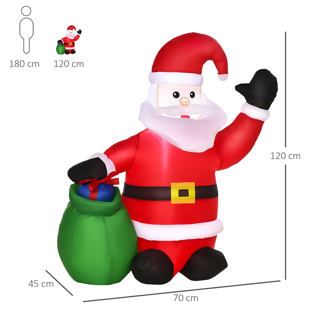 Inflatable Blow up Christmas Santa Claus 4ft LED Yard Holiday Decoration - anydaydirect