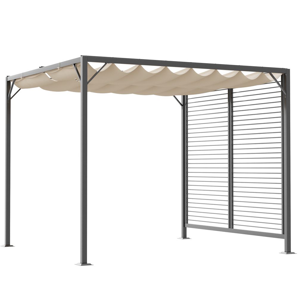 Metal Pergola Patio Sun Shelter Grape Tent Retractable Canopy UV Cut - anydaydirect