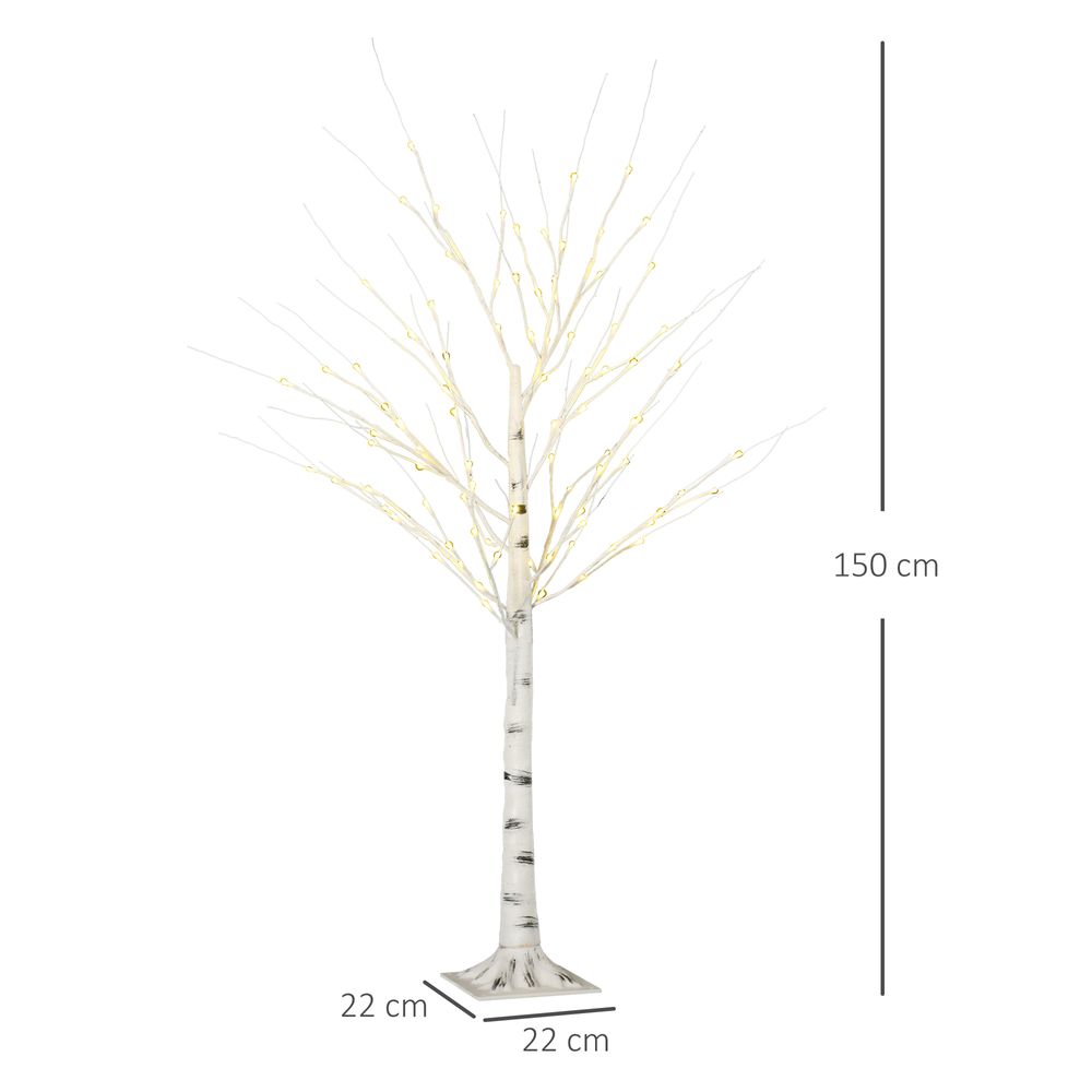 5ft Artificial White Birch Tree Light  96 Warm White Pre-Lit LED Light - anydaydirect