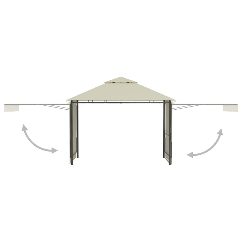 Gazebo with Double Extended Roofs 3x3x2.75 m Cream 180 g/m� - anydaydirect