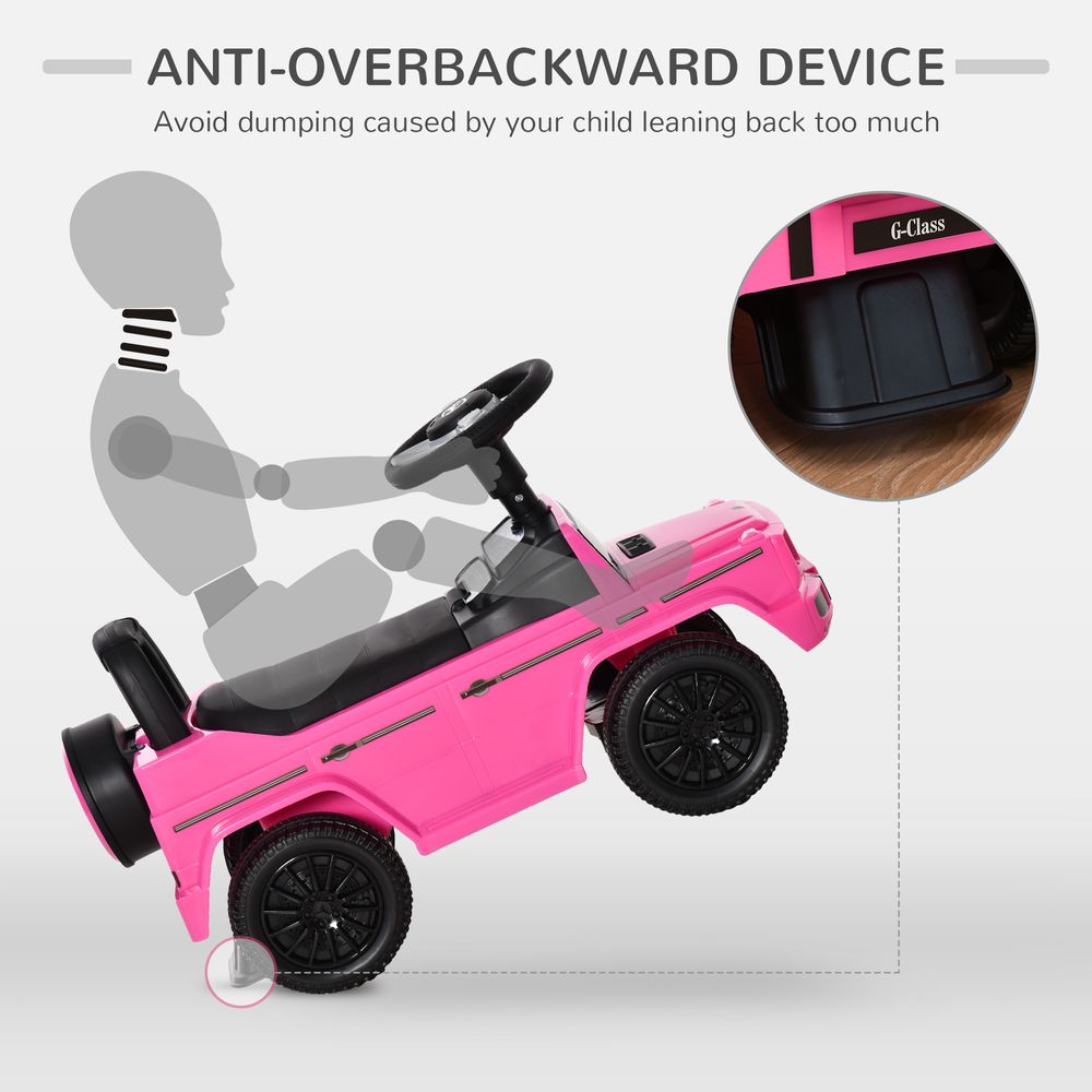Benz G350 Kids Ride on Sliding Car w/ Under Seat Storage No Power Pink HOMCOM - anydaydirect