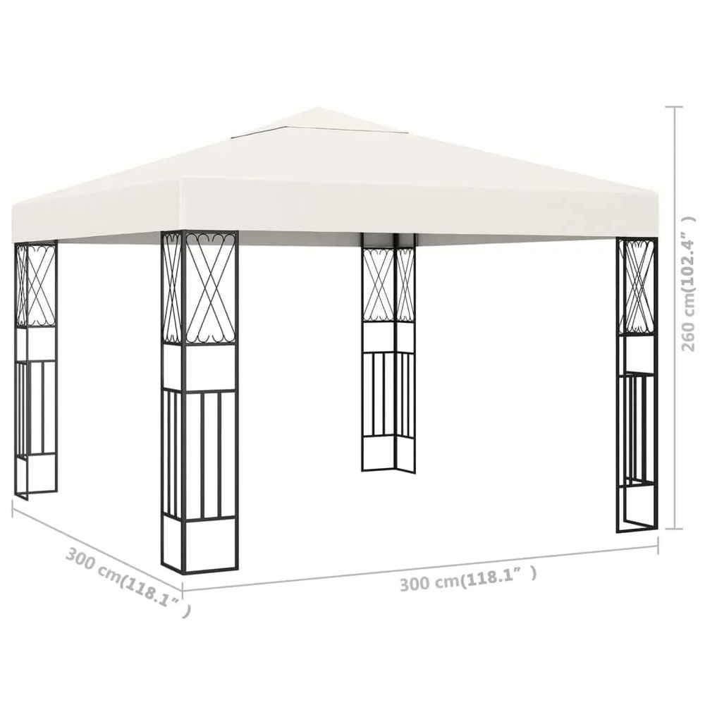 Gazebo 3x3 m Cream Fabric - anydaydirect