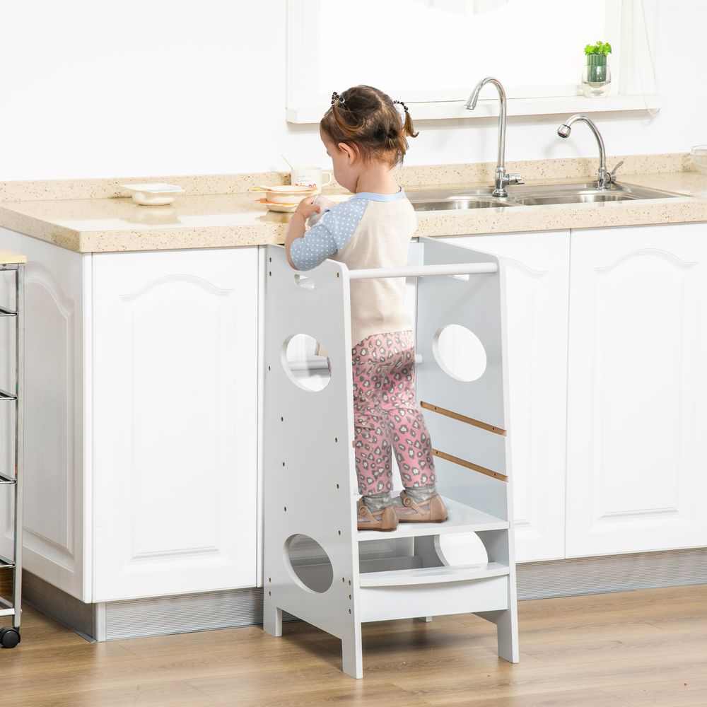 Kids Step Stool Toddler Kitchen Stool w/ Adjustable Standing Platform - anydaydirect