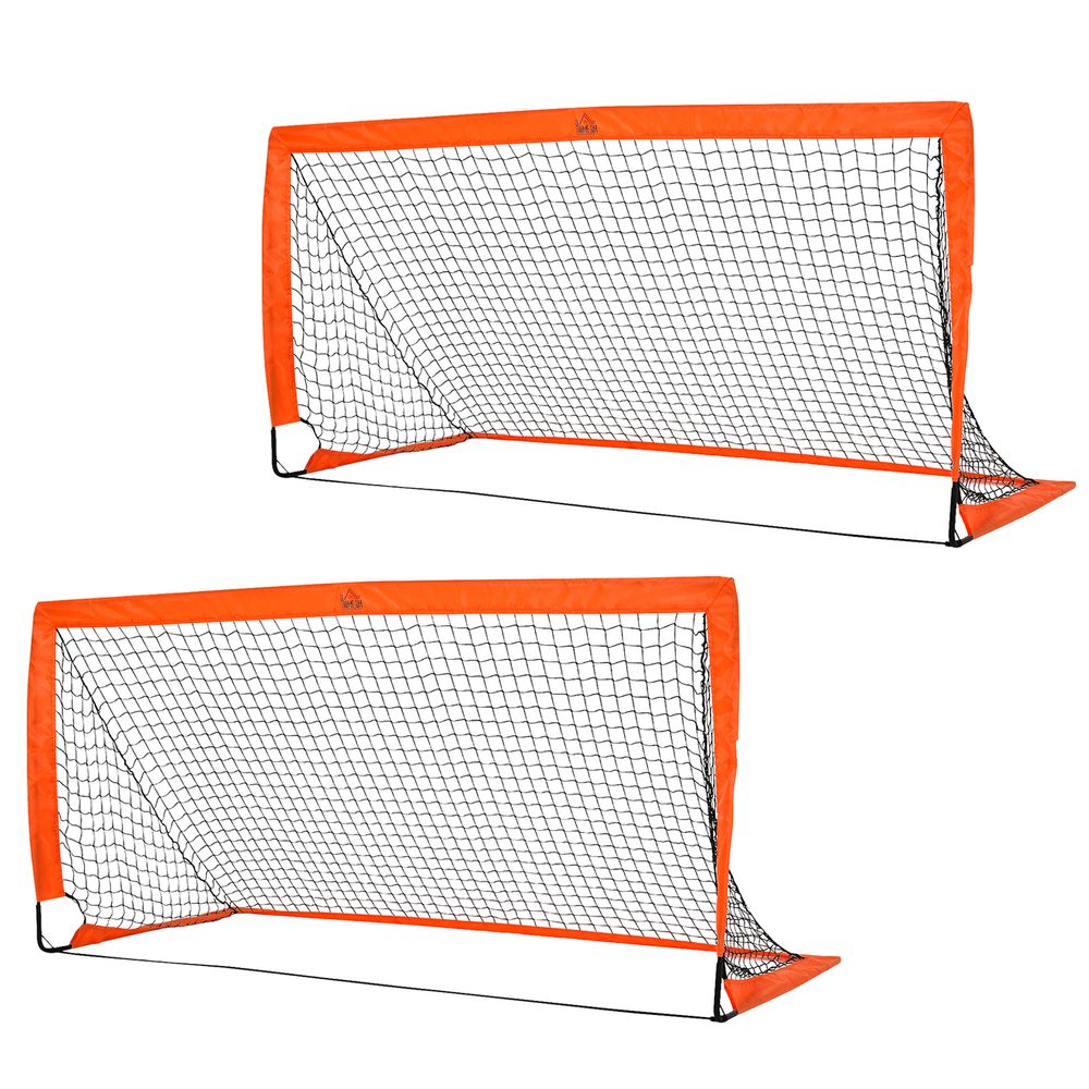 Football Goal Folding Outdoor with All Weather Net Kids Adults 6'x3' HOMCOM - anydaydirect