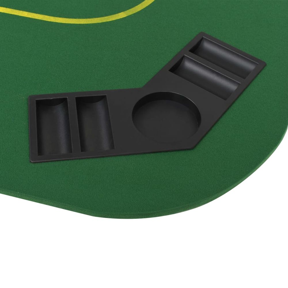 8-Player Folding Poker Tabletop 4 Fold Rectangular Green - anydaydirect