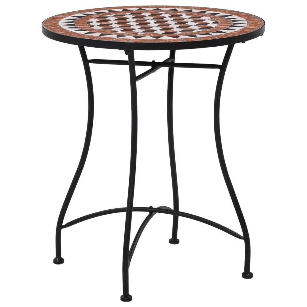 Mosaic Bistro Table Brown 60cm Ceramic - anydaydirect