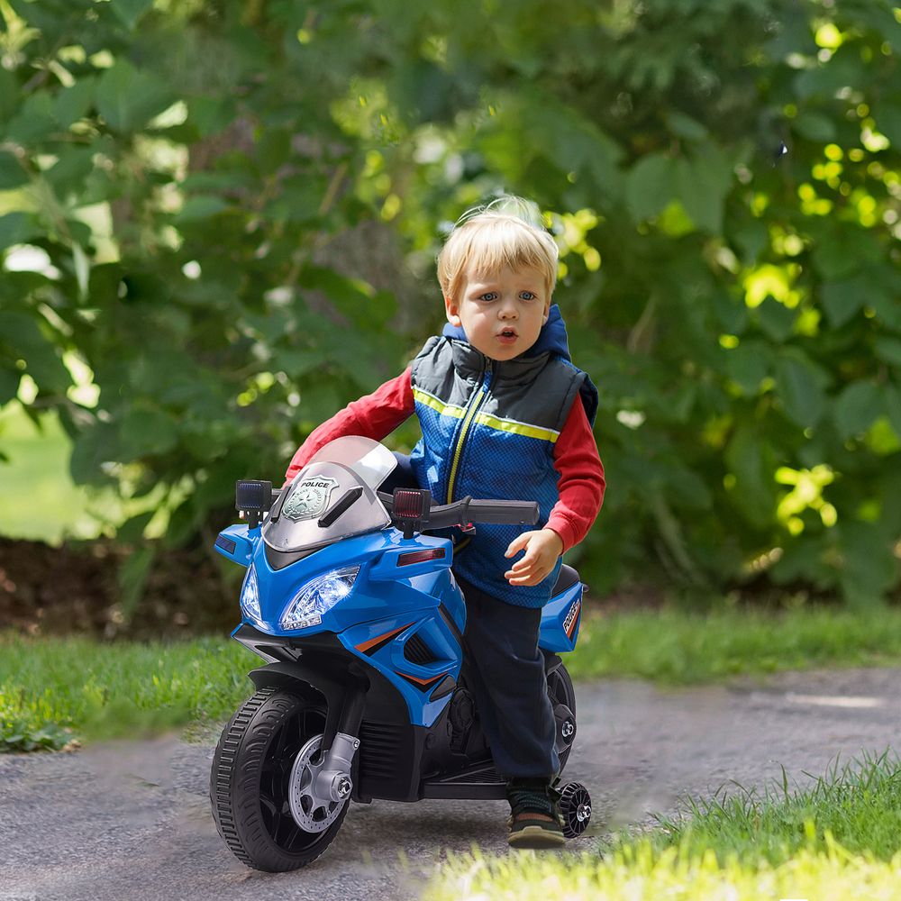 HOMCOM Kids 6V Electric Pedal Motorcycle Ride-On Toy Battery 18-36 months Blue - anydaydirect