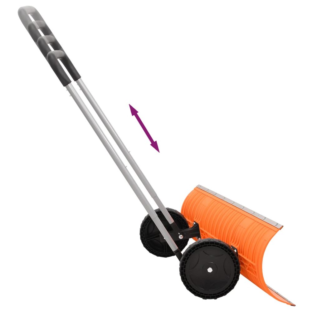 vidaXL Snow Shovel with Extendable Handle Orange 96 cm Blade Steel - anydaydirect