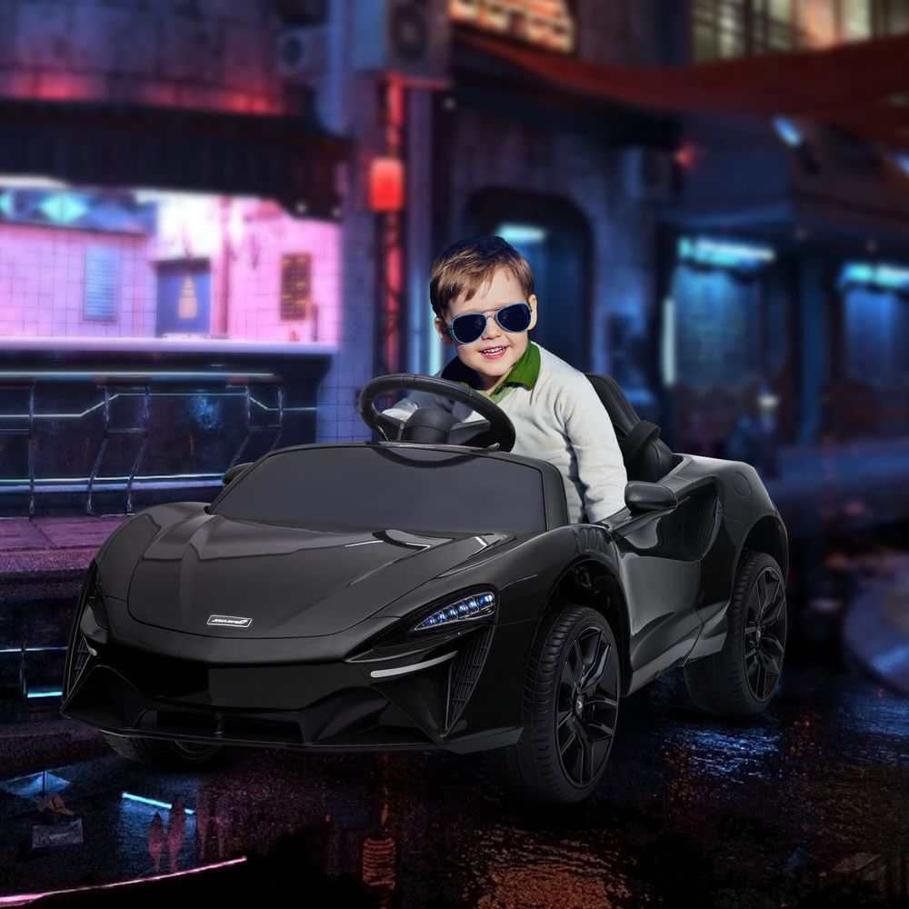 McLaren Licensed 12V Kids Electric Ride-On Car w/ Remote Control, Music - Black - anydaydirect