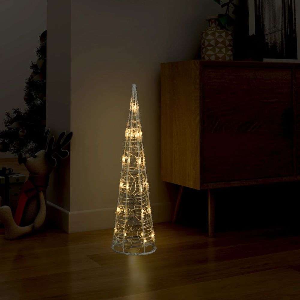 Acrylic Decorative Pyramid LED Light Cone Warm White 60 cm - anydaydirect