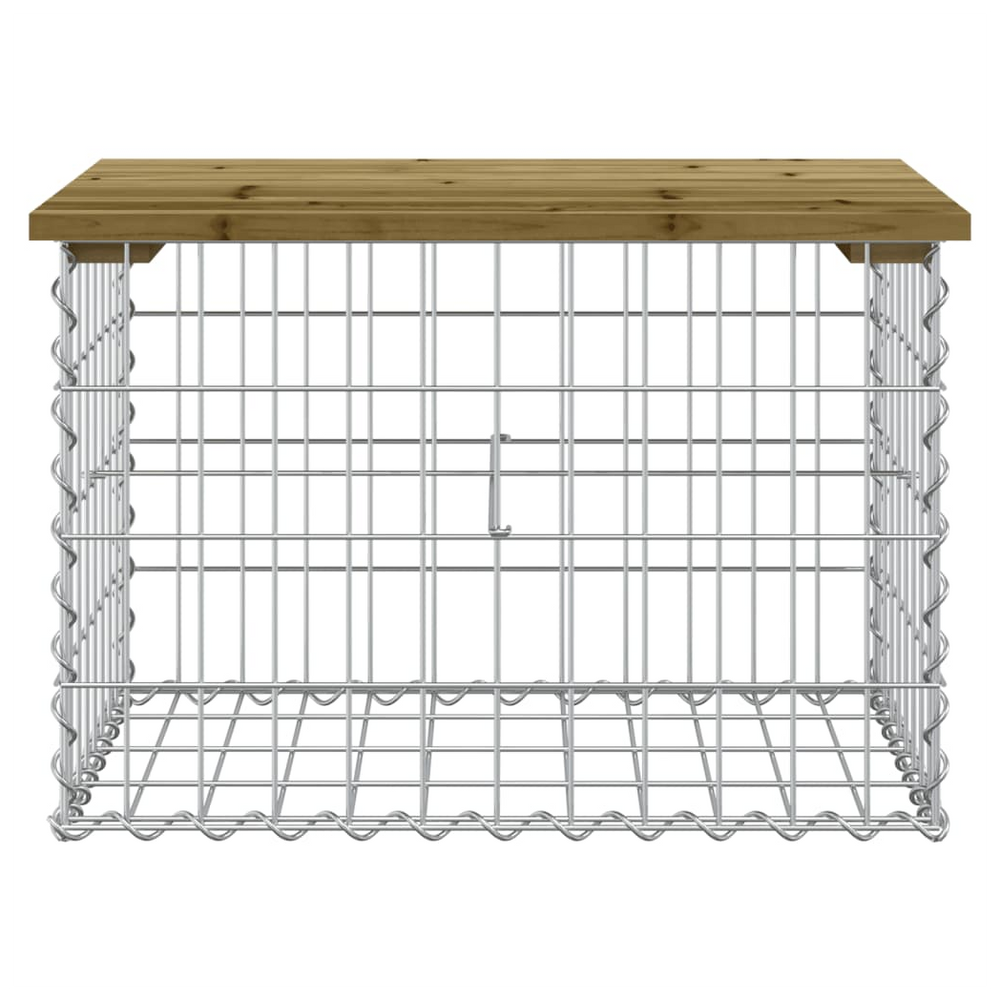 vidaXL Garden Bench Gabion Design 63x44x42 cm Impregnated Wood Pine - anydaydirect