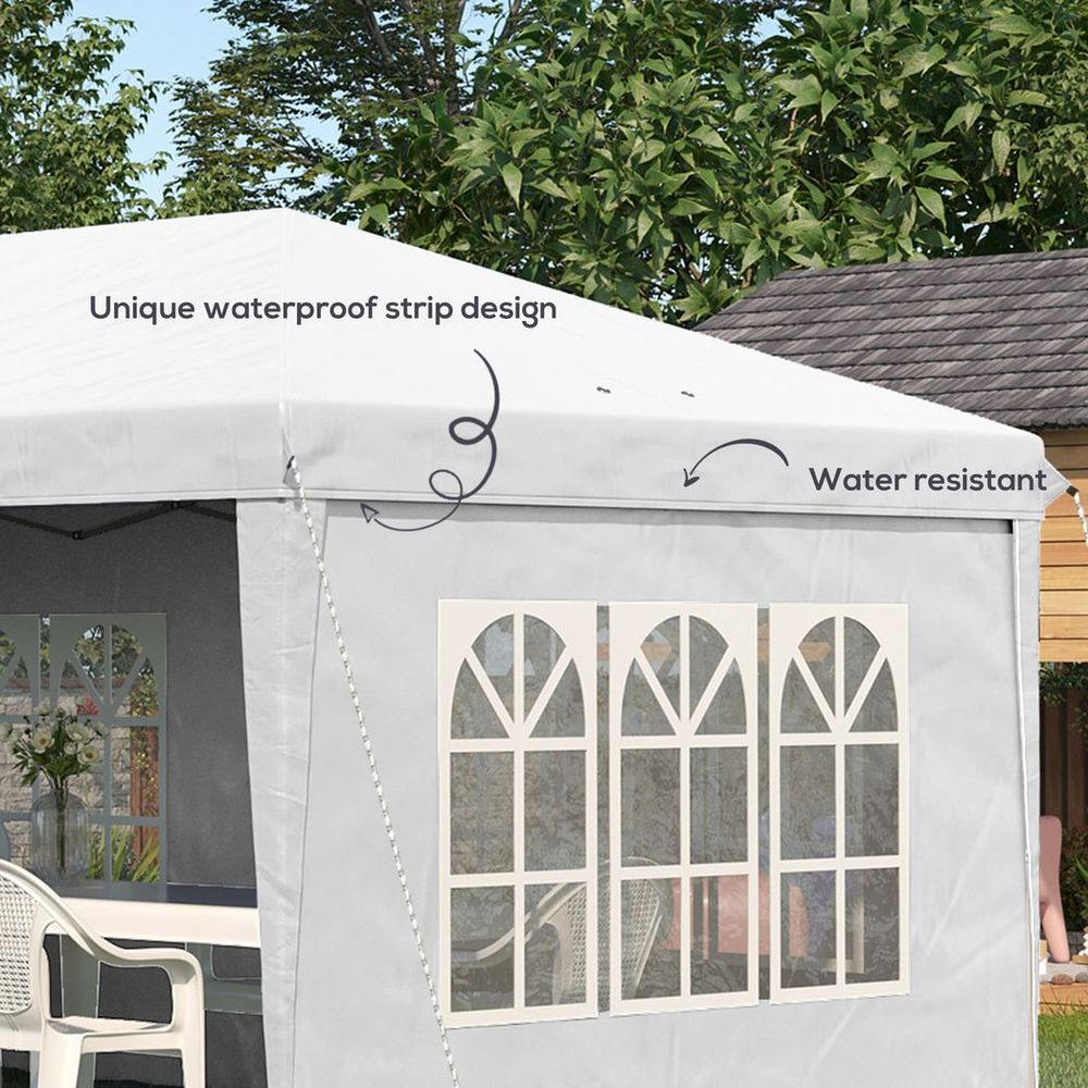3 x 6m Heavy Duty Gazebo Marquee Party Tent with Storage Bag White - anydaydirect