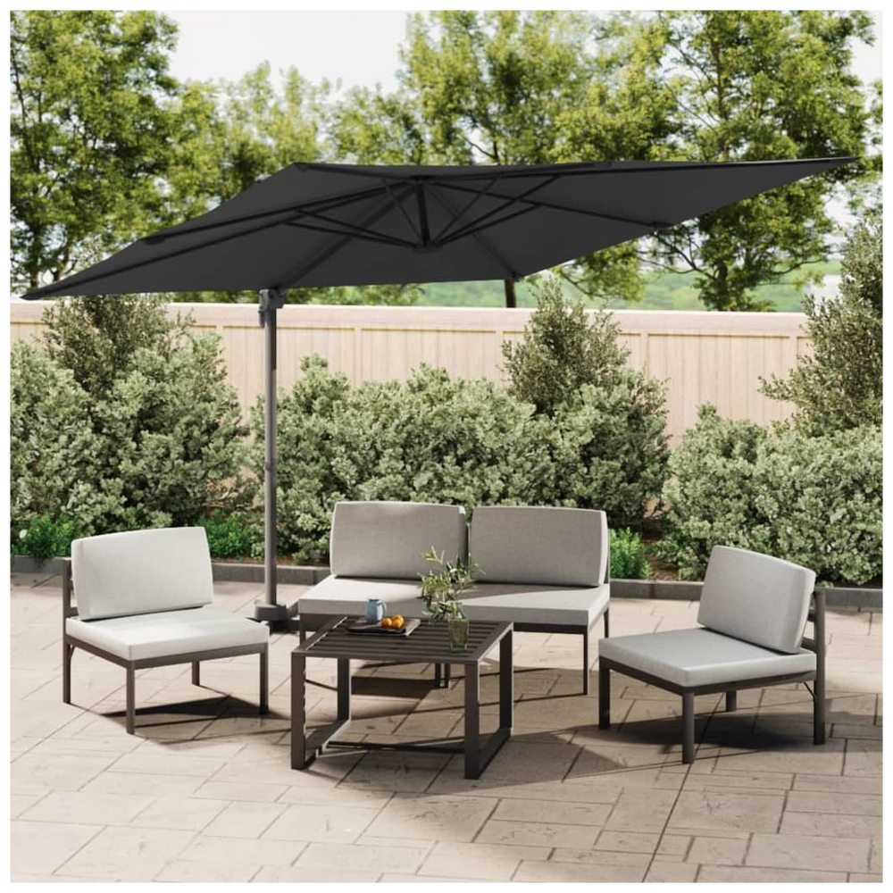 Cantilever Umbrella with Aluminium Pole Black 400x300 cm - anydaydirect