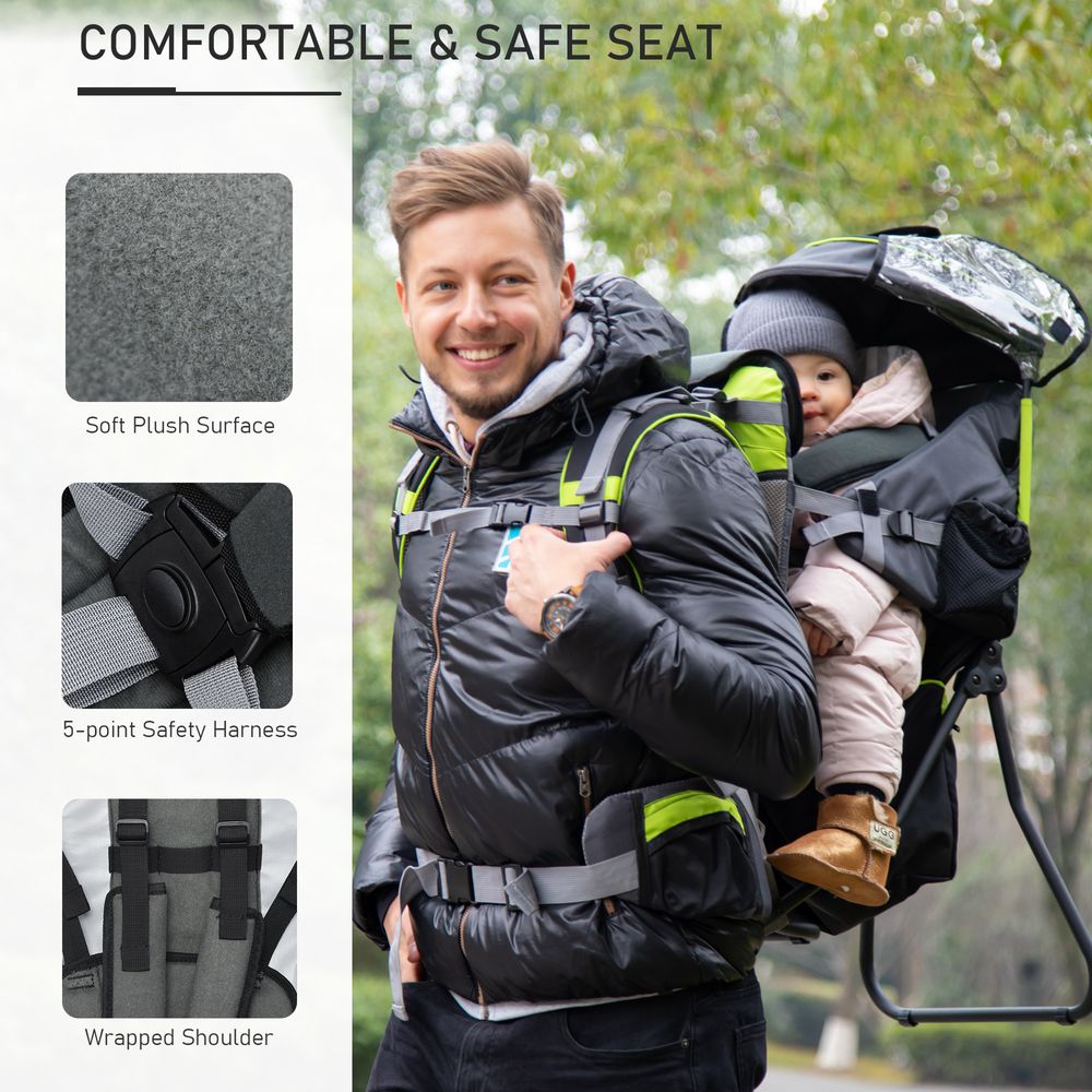 Baby Hiking Backpack Carrier Detachable Rain Cover for Toddlers  HOMCOM - anydaydirect