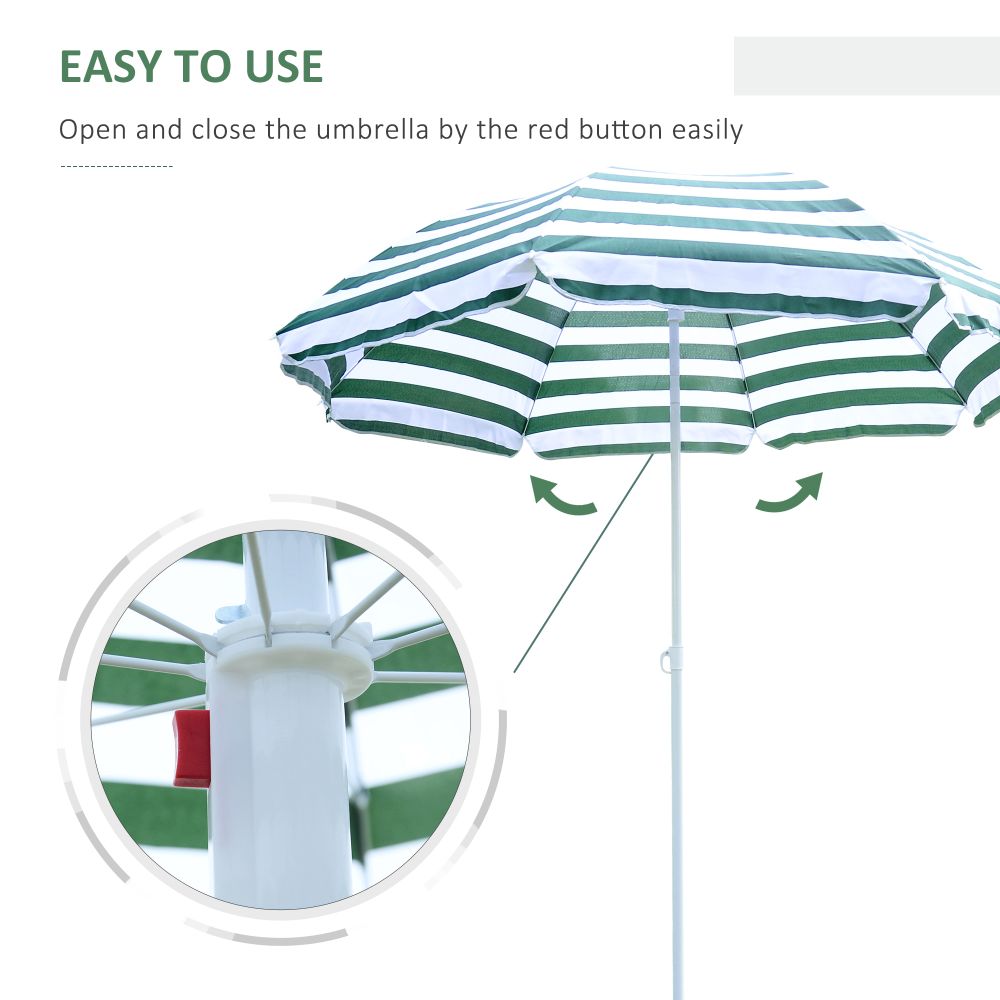 Large 1.8m Patio Garden Beach Sun Crank Umbrella Sunshade Folding Parasol - anydaydirect