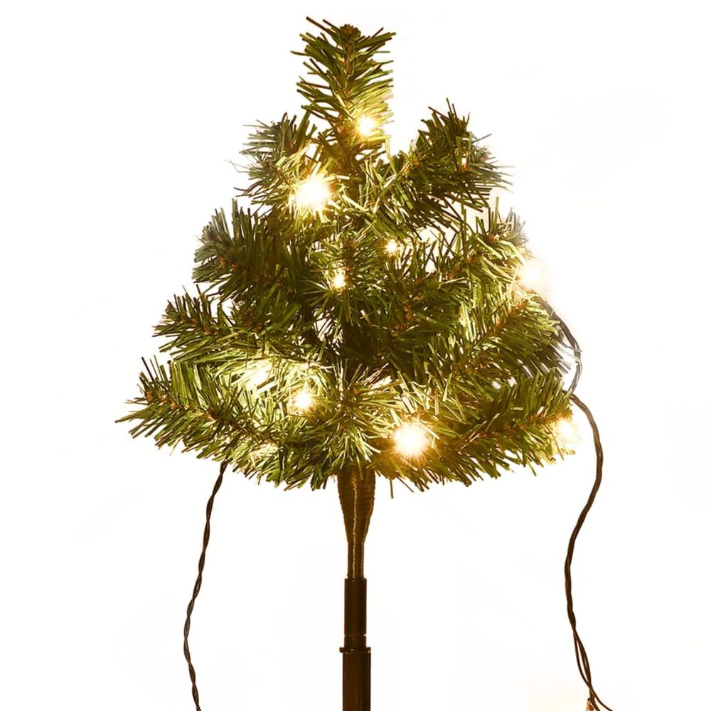 Christmas Pathway Trees 6 pcs with Warm White LEDs 45 cm PVC - anydaydirect