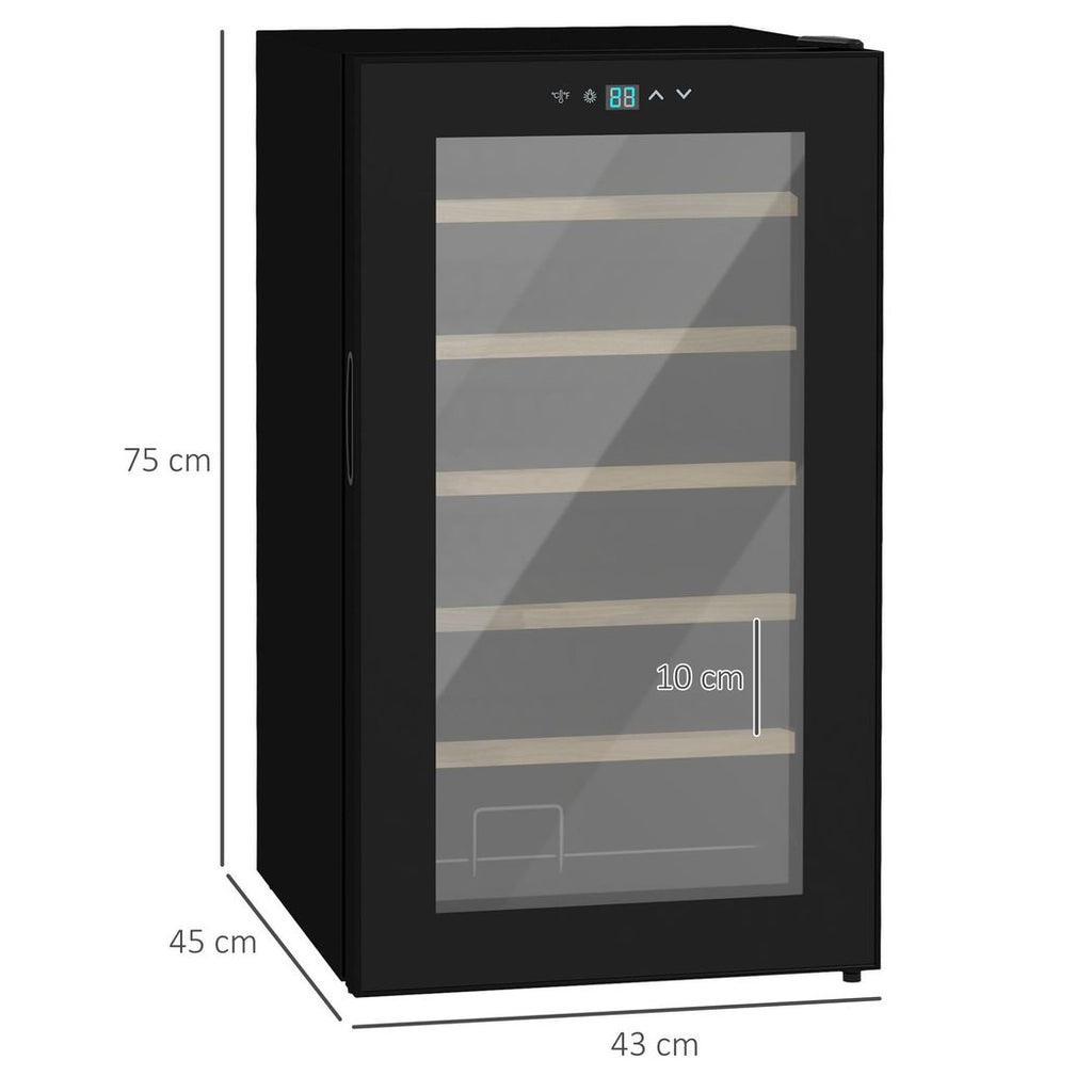 24 Bottles Wine Fridge with Glass Door Digital Touch Screen Control LED Light - anydaydirect