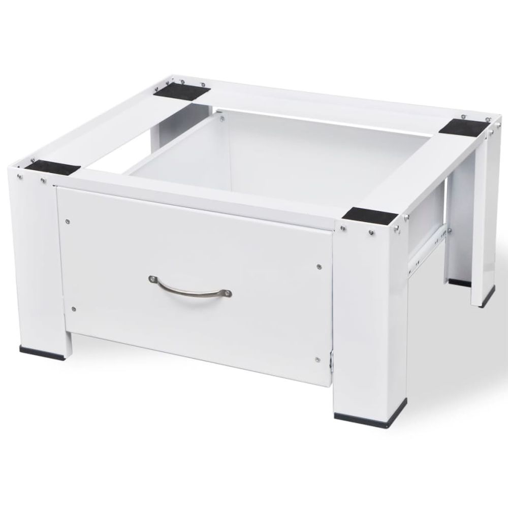 Washing Machine Pedestal with Drawer White - anydaydirect